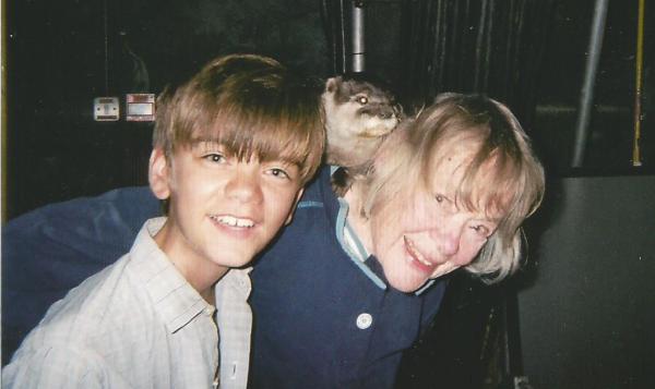 Daphne Neville with Rudi the Otter in The Durrells