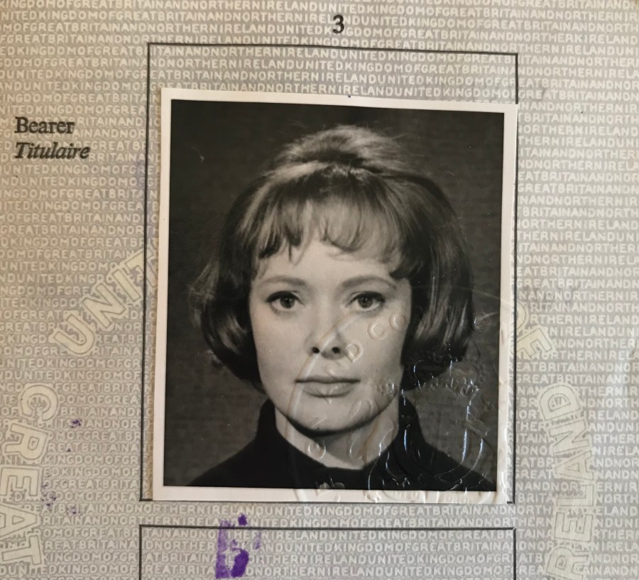 1960's passport photo belonging to Daphne Neville